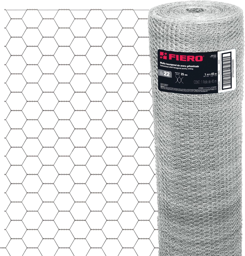 MALLA HEXAGONAL MAHE2510 POLLERA 1X25x45M.FIERO