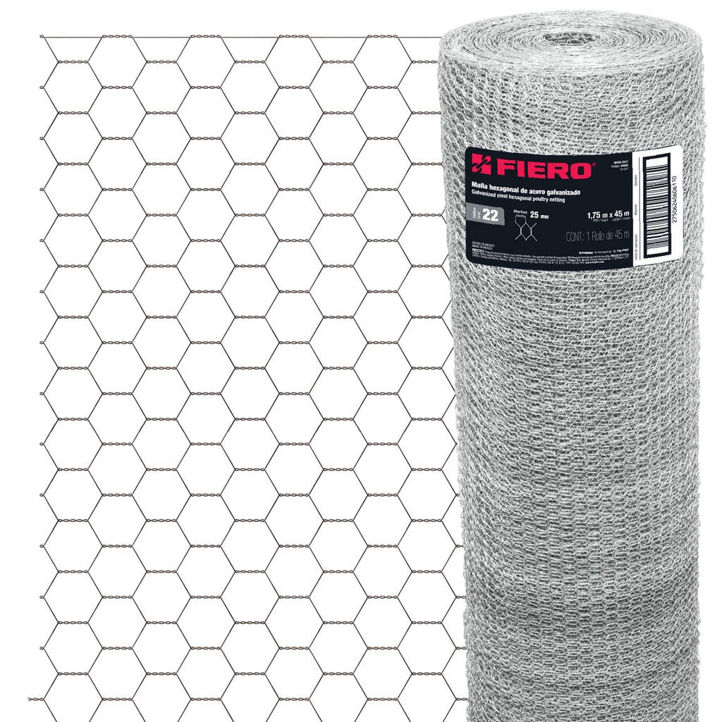 MALLA HEXAGONAL MAHE2517 POLLERA 1.75X25X45M.SP 44659