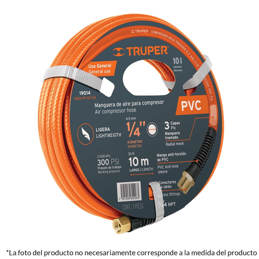 MANGUERA MANPI153/8 P/COMP.BAJA 15M TRUPER SP