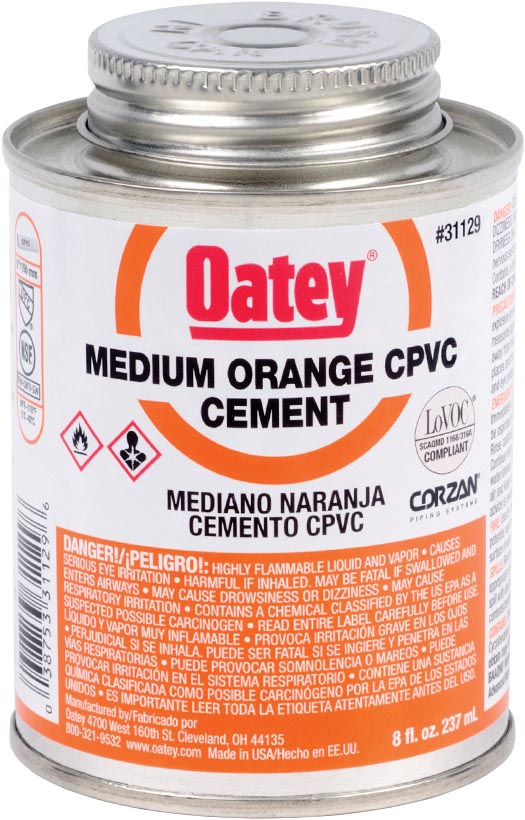 CEMENTO P/C.P.V.C. OATEY MEDIANO NARANJA 8 OZ 32371MX