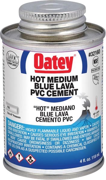 CEMENTO P/P.V.C. BLUE LAVA P/HUMED. 4 OZ 32160 OATEY 32401