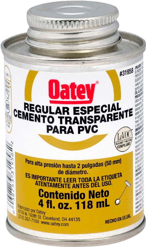 CEMENTO P/P.V.C. REG. CLARO BOTE 4 OZ OATEY 32353MX