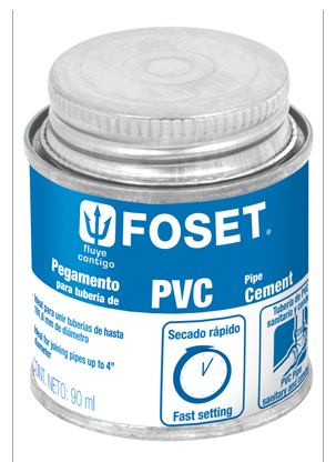 CEMENTO PPVC90 P/PVC B.P.TRANSP.B/90ML FOSET