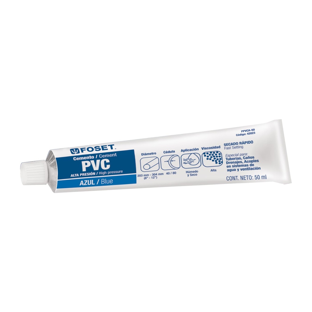 CEMENTO PPVCA50 AZUL PVC TUBO 50G FOSET 42023