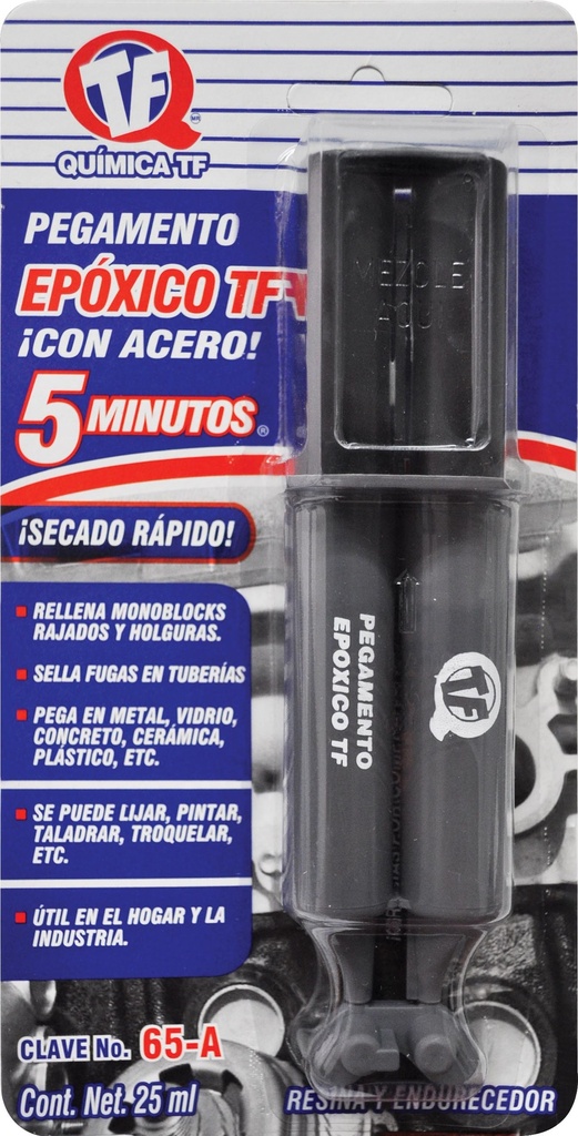 ADHESIVO EPOXICO CON ACERO 25 GR 65A T.F.