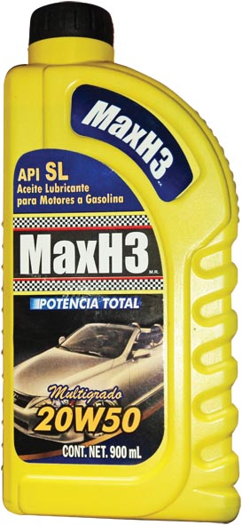 ACEITE P/MOTOR SAE 20W50 SL AMAR.900 ML.MAXH3