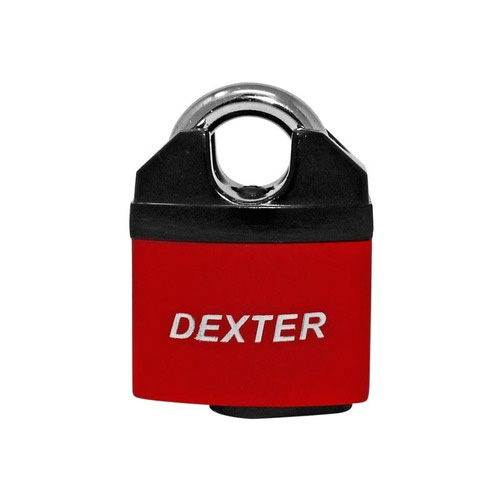 CANDADO DEXTER GANCHO ACORAZADO 50 MM ANTI GANZUA ROJO 16940