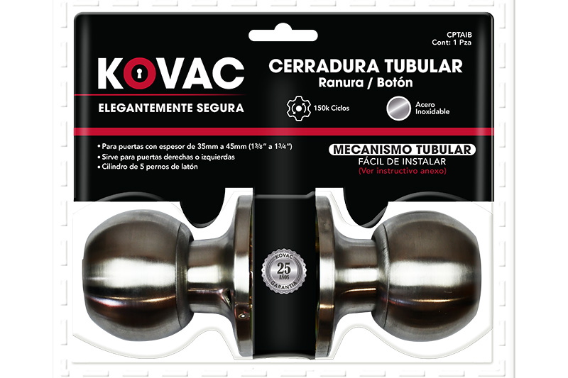 CERRADURA P/RECAMARA TUBULAR AI PT01 CAJA KOVAC