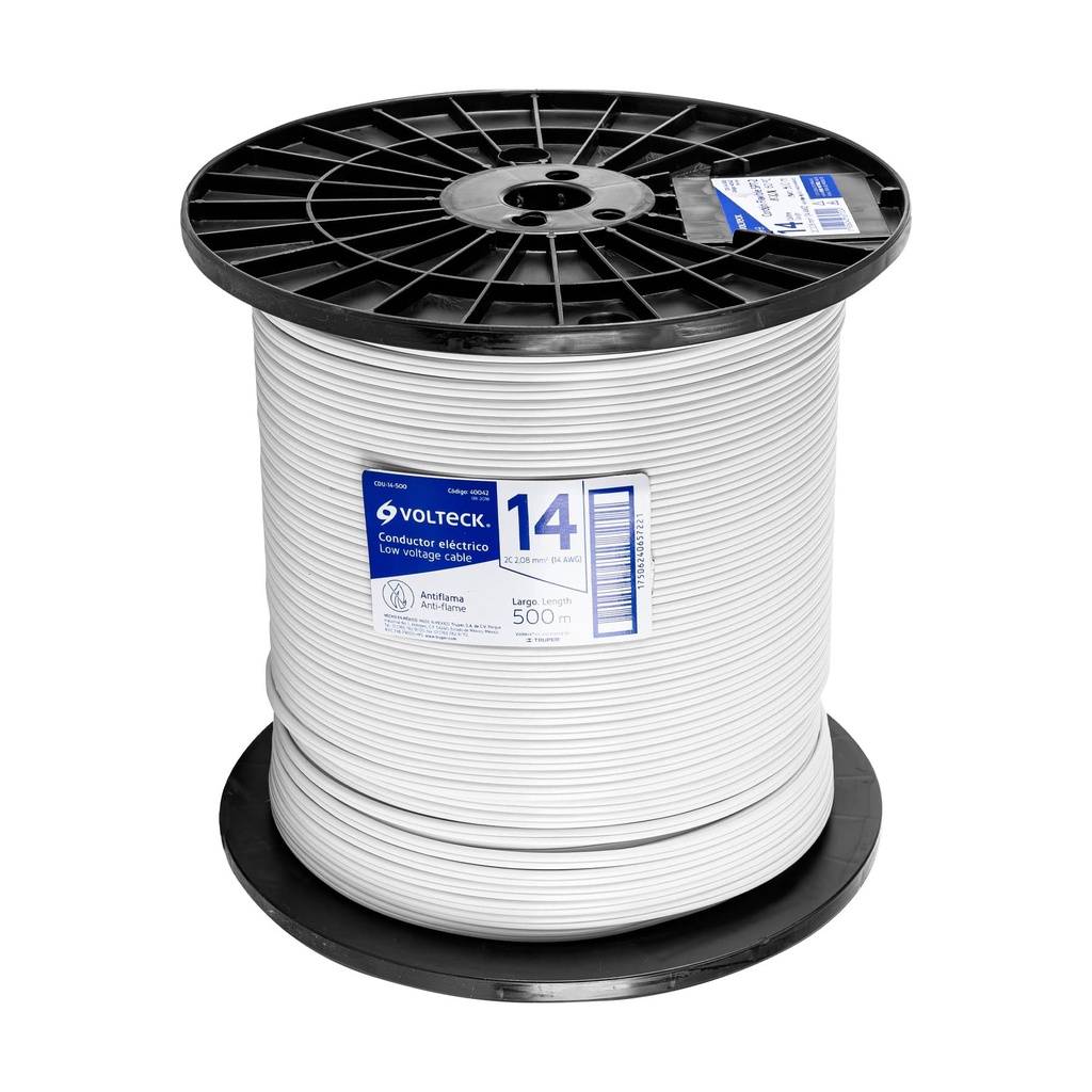 CORDON CDU14500 POT 2X14 CAL 14 R.500 M. BLANCO VOLTECK