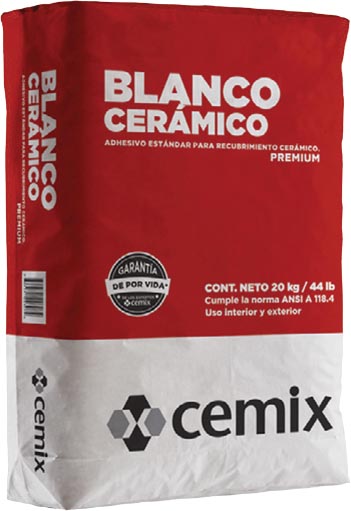 CEMENTO BCO.P/PISOS Y AZULEJOS CEMIX C/20 KG.30164