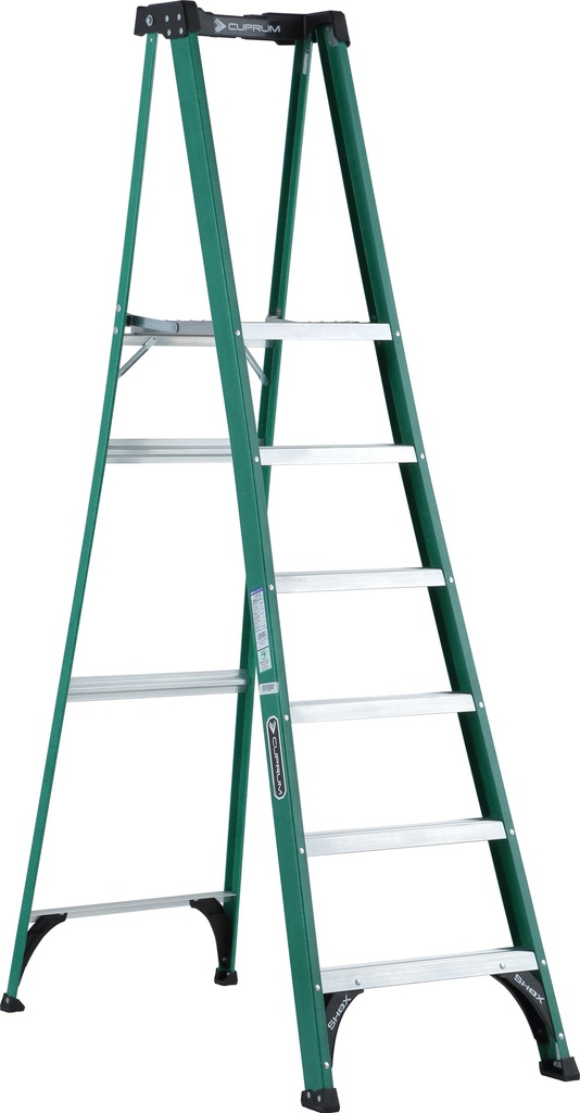 ESCALERA C/PLATAFORMA C324306 FIBRA VIDRIO VDE.TII CUPRUM