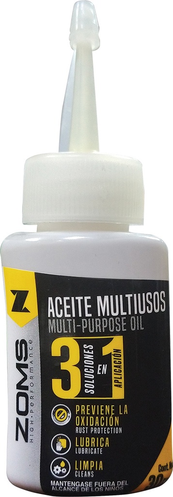 ACEITE LUBRICANTE ZOMS 3 EN 1 30 ML. AM ZAM30