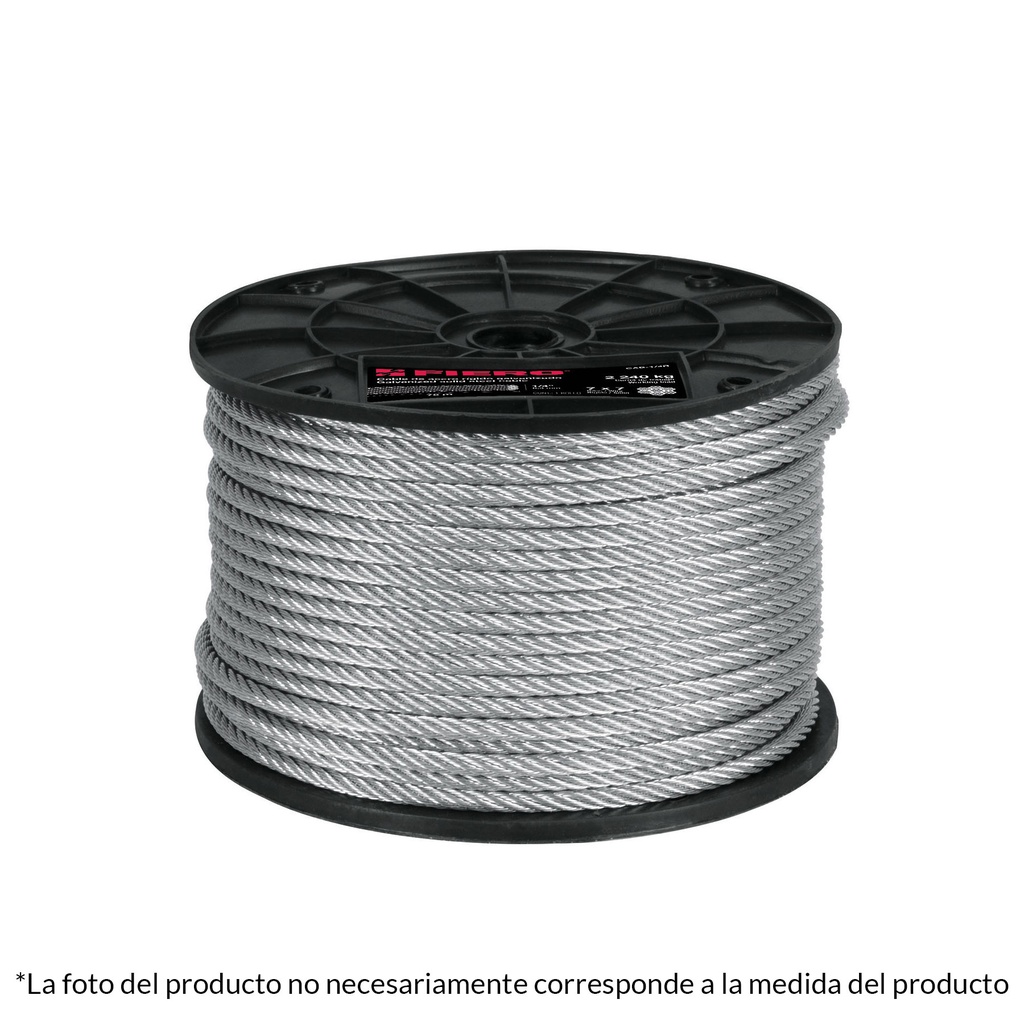 CABLE CAB1/8R3 DE ACERO 1/8 7X7 300MTS FIERO 48797 SP