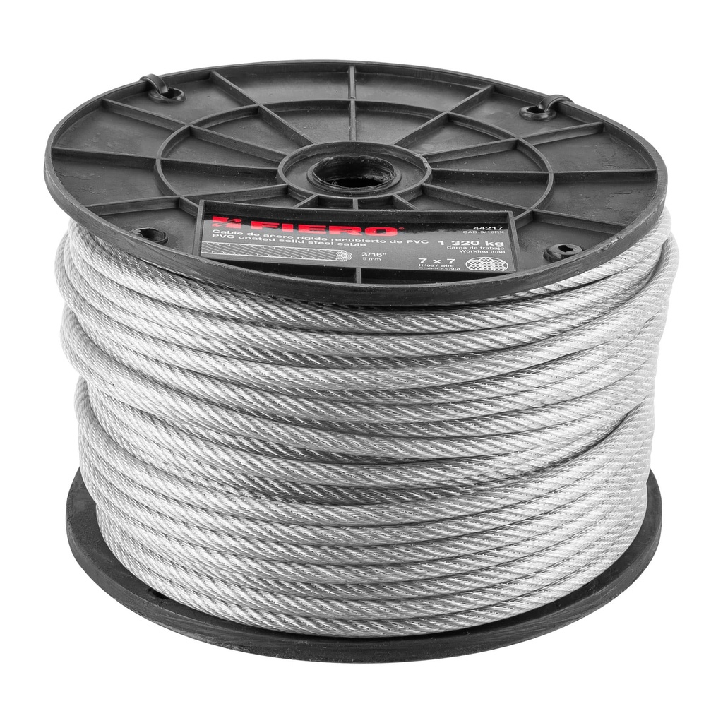 CABLE CAB3/16RX D/ACERO C/PVC 75 MTS. FIERO TC4061 SP