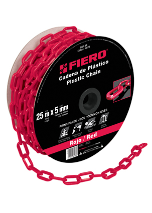 CADENA CAPL5R PLASTICA 5MMx25M ROJA FIERO SP