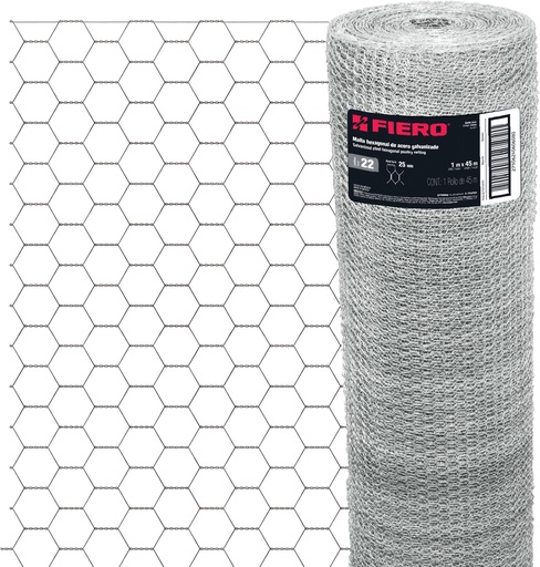 [HTF - MA05] MALLA HEXAGONAL MAHE2510 POLLERA 1X25x45M.FIERO