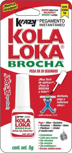 [VKL - 025] ADHESIVO KOLA LOKA 5 GRS. KBR5 C/BROCHA   PIEZA.