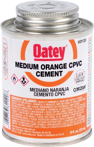 [ITC - 0408] CEMENTO P/C.P.V.C. OATEY MEDIANO NARANJA 8 OZ 32371MX