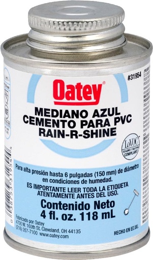 [ITC - 0335] CEMENTO P/P.V.C. MEDIUM AZUL BOTE 4 OZ OATEY 32349MX