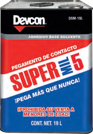 [VDM - P330] ADHESIVO PEGAMENTO DE CONTACTO SUPER MIL 5 C/19 LTS DSM19L1