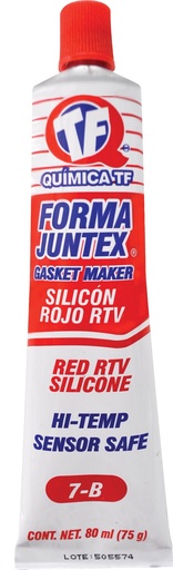 [VQT - 7B] SILICON ALTA TEMP. FORMA JUNTEX AUT. ROJO  80 ML 7B T.F.