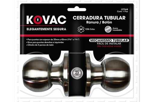 [VKC - 0037] CERRADURA P/RECAMARA TUBULAR AI PT01 CAJA KOVAC