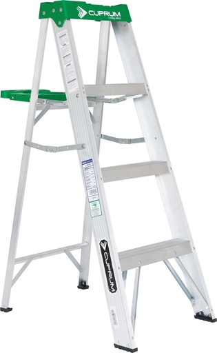 [CCU - 1304] ESCALERA TIJERA C221304 ALUM.TII BASE C/IMAN B/VERDE CUPRUM