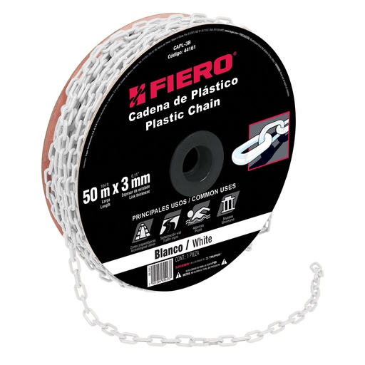 [HTF - C102] CADENA CAPL3B PLASTICA 3MMx50M BLANCA FIERO SP