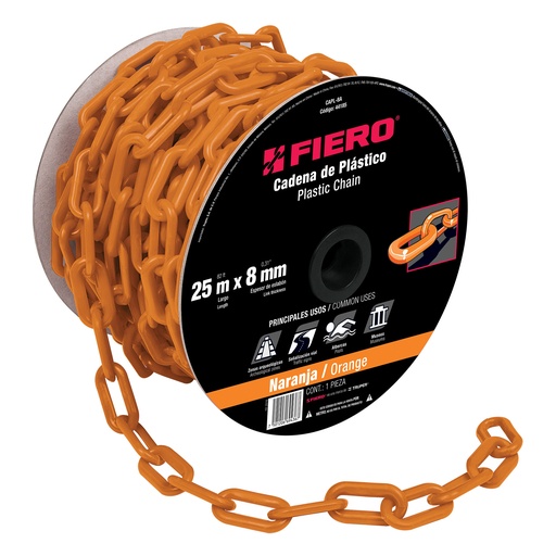 [HTF - C138] CADENA CAPL8A PLASTICA 8MMx25M NARANJA FIERO 44185