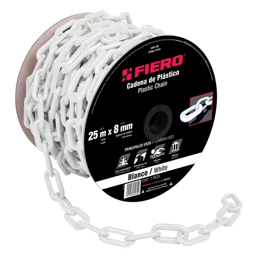 [HTF - C130] CADENA CAPL8B PLASTICA 8MMx25M BLANCA FIERO SP